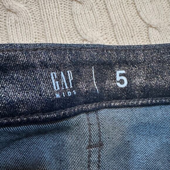 Gap Sparkly Denim Skirt sz 5 Adjustable Waist tabs - Picture 7 of 7